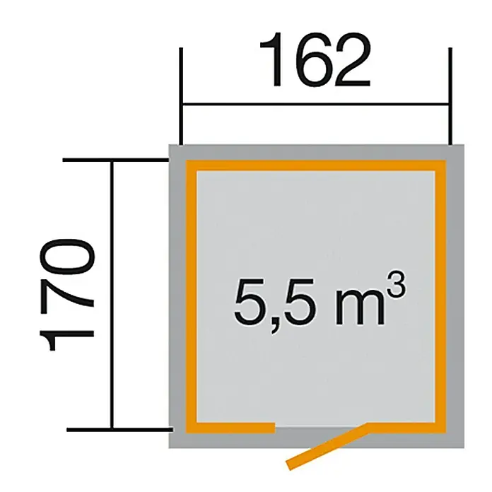 Weka Gerätehaus - Außenbreite inkl. Dachüberstand: 200 cm, Außentiefe inkl. Dachüberstand: 208 cm, Holz, Natur, 2,72 m²