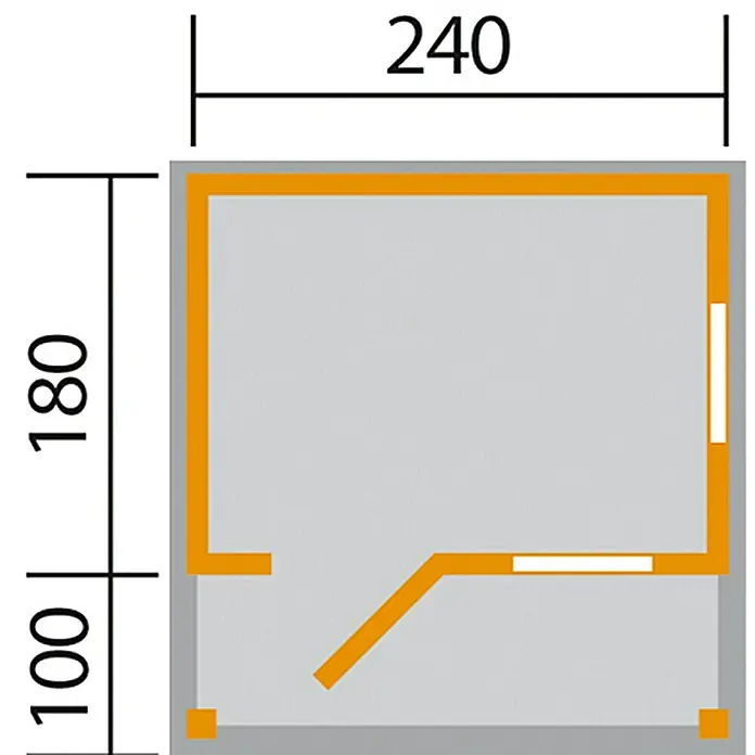 Weka Gartenhaus Nature 2 - 20 mm, 6,72 m², Pultdach