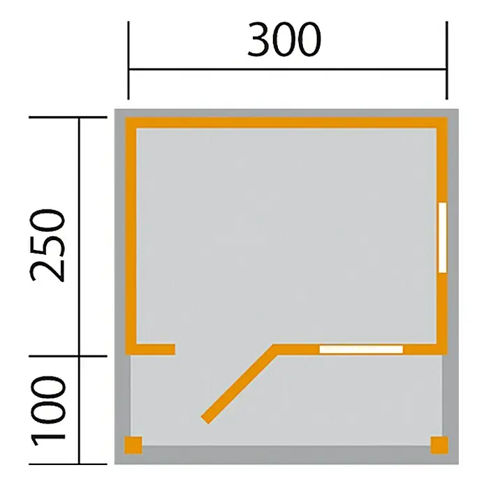 Weka Gartenhaus Nature 2 - 20 mm, 10,5 m², Pultdach - Ansicht von oben