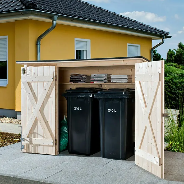 Weka Fahrrad-Multibox - Höhe: 151 cm, Wandstärke: 19 mm, Massivholz - Vorderansicht