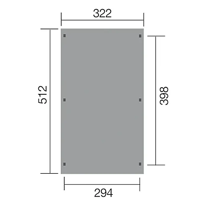 Weka Carport Optima - 5,12 x 3,22 m, Einfahrtshöhe: 2,15 m, Schneelast: 125 kg/m² - Ansicht von oben