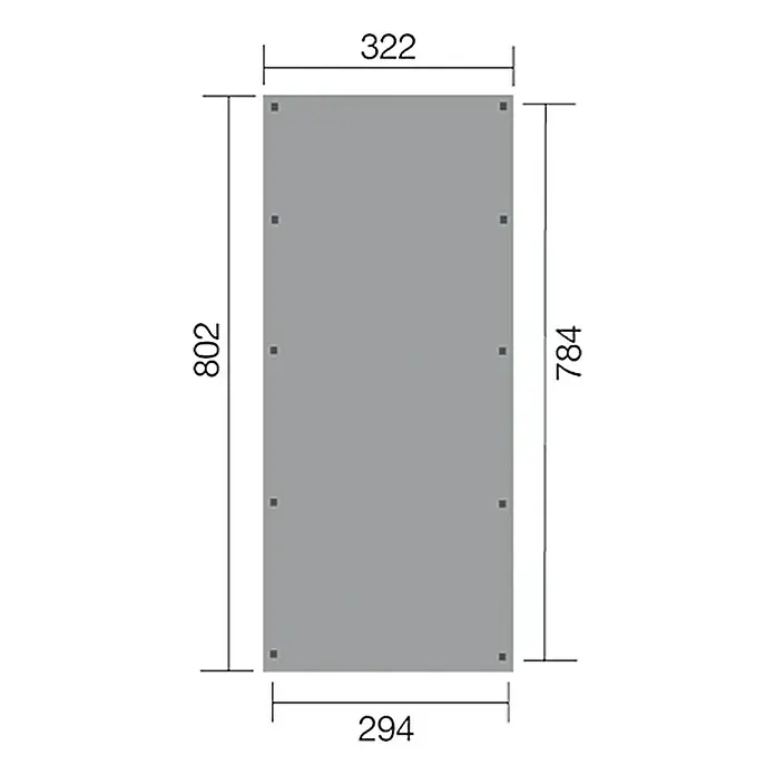 Weka Carport Optima - 8,02 x 3,22 m, Einfahrtshöhe: 2,15 m, Schneelast: 125 kg/m² - Ansicht von oben