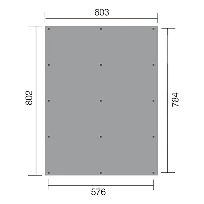 Weka Carport Optima Duo - 8,02 x 6,03 m, Einfahrtshöhe: 2,15 m, Schneelast: 125 kg/m² - Ansicht von oben