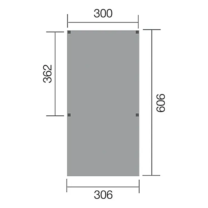 Weka Carport - Einfahrtshöhe: 2,41 m vorne, Schneelast: 125 kg/m², 6,06 x 3,06 m - Ansicht von oben