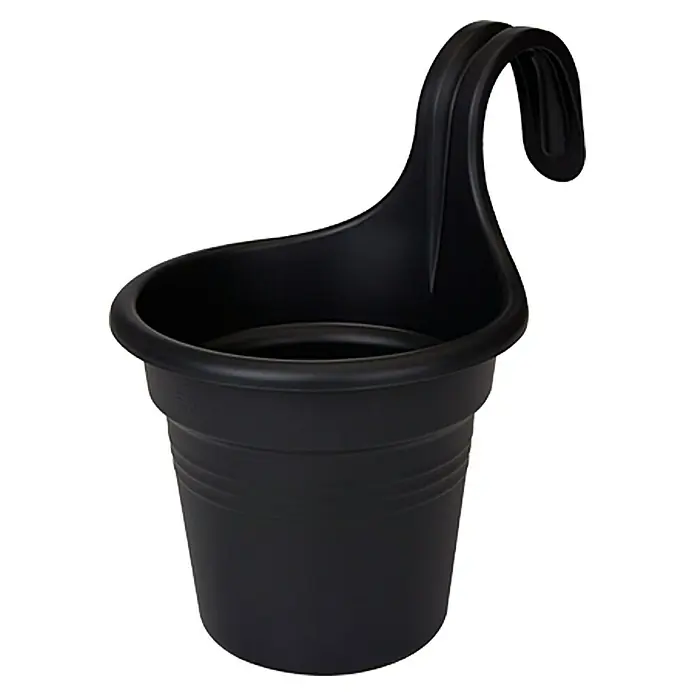 Elho Tegla za cvijeće za balkonsku ogradu Easy Hanger - Vanjska dimenzija (ø x V): 20 x 25,7 cm, Plastika, Crne boje