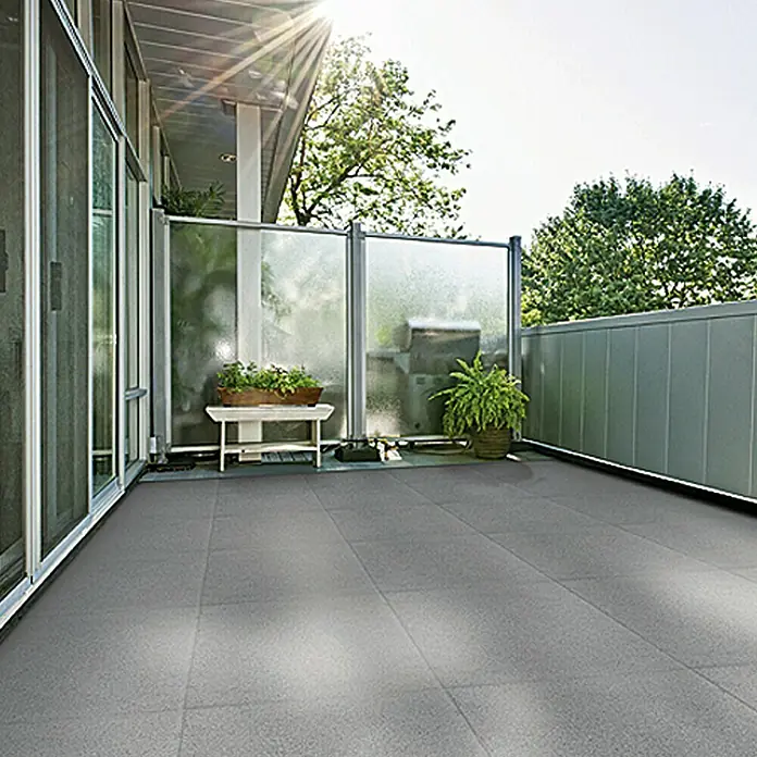 Terrassenplatte Titanio Glatt - Grau, 40 x 40 x 4 cm, Beton, 2D Optik