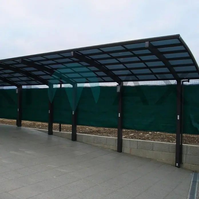 Ximax Carport Portoforte Tandem 110 - 9,8 x 2,7 m, Einfahrtshöhe: Max. 2,2 m, Edelstahloptik, Schneelast: 137 kg/m²