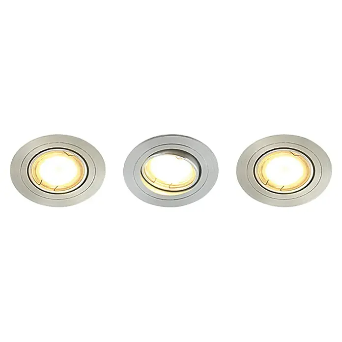 Tween Light Set de focos LED empotrables - 9 W, Aluminio cepillado, Blanco cálido