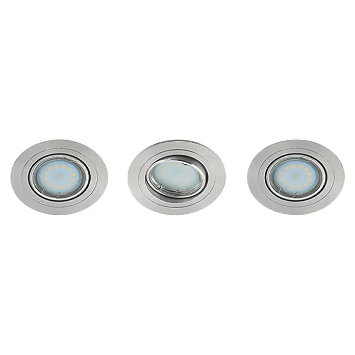 Tween Light Set de focos LED empotrables - 9 W, Aluminio cepillado, Blanco cálido
