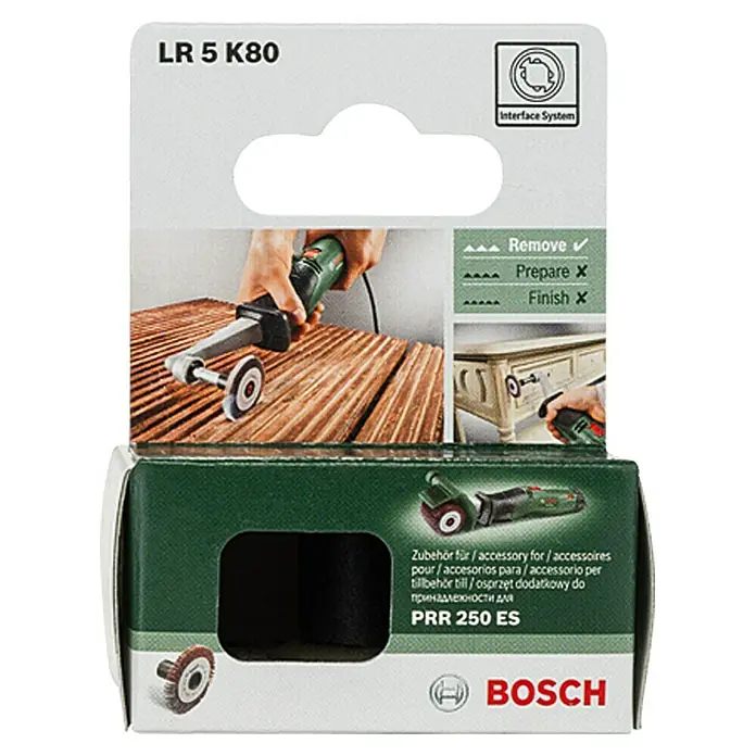 Bosch Lamellenschleifrolle LR 5 - Breite: 5 mm, Passend für: Bosch Schleifroller PRR 250 ES - Vorderansicht