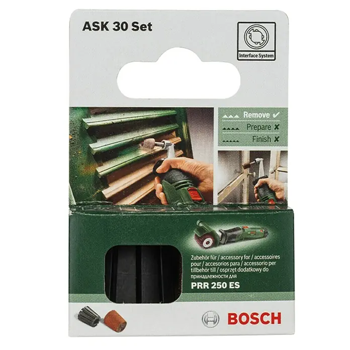 Bosch Schleifwalzen-Satz ASK 30 Set - Körnung: 80, Rund - Vorderansicht