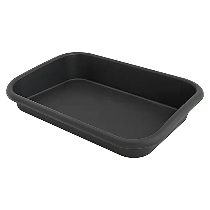 Elho Green Basics Zdjela za biljke - 59 x 41 x 11 cm, Crne boje - Pogled sprijeda