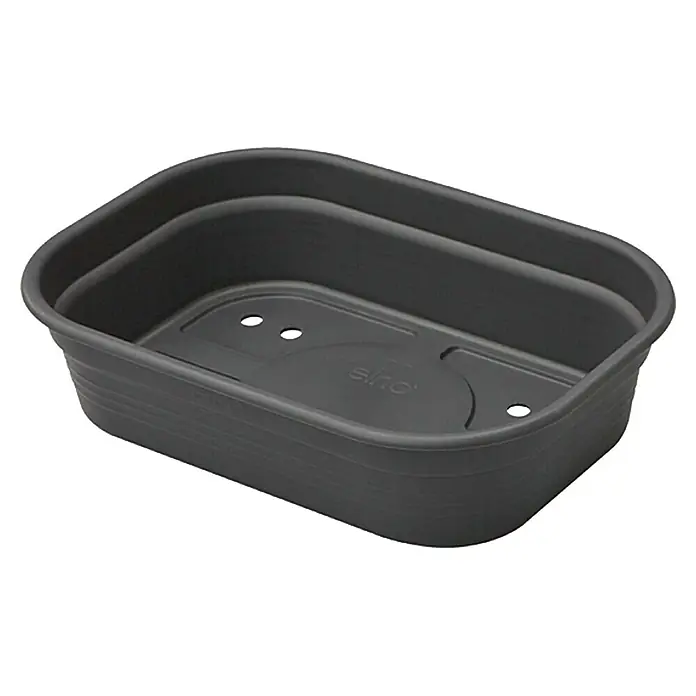 Elho Green Basics Posuda za sadnju biljaka - 24 x 17 x 6 cm, Crne boje - Pogled sprijeda