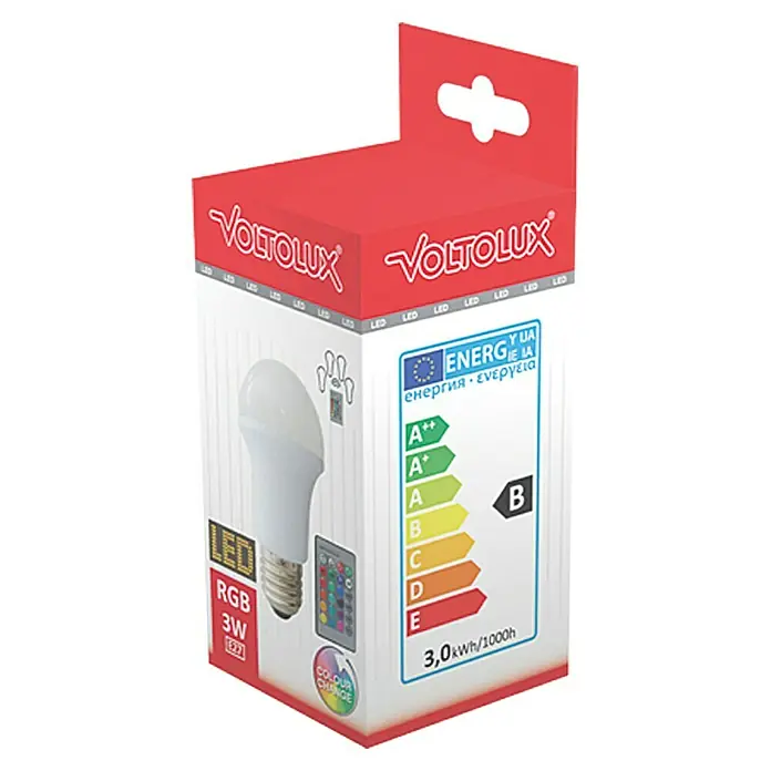 Voltolux Bombilla de colores LED - 3 W, E27, Multicolor - Vista de perfil derecho