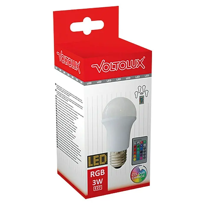 Voltolux Bombilla de colores LED - 3 W, E27, Multicolor - Vista de perfil izquierdo
