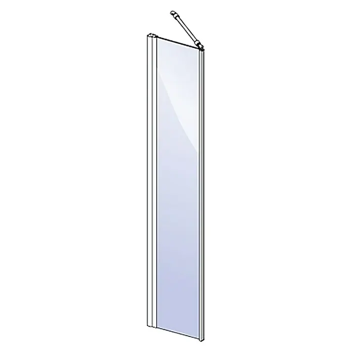 Camargue Vario Bočni fiksni dio tuš kabine - 40 x 195 cm, Premazano, Debljina: 6 mm, Srebrne boje