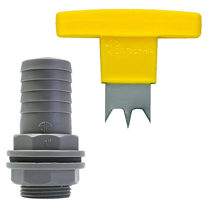 Schlauchtülle - Schlauchdurchmesser: 32 mm, Größe Anschluss: 1″ - Vorderansicht