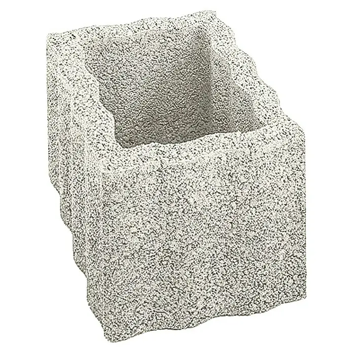 Pflanzstein Rasterstein - Weiß, 40 x 30 x 25 cm, Beton