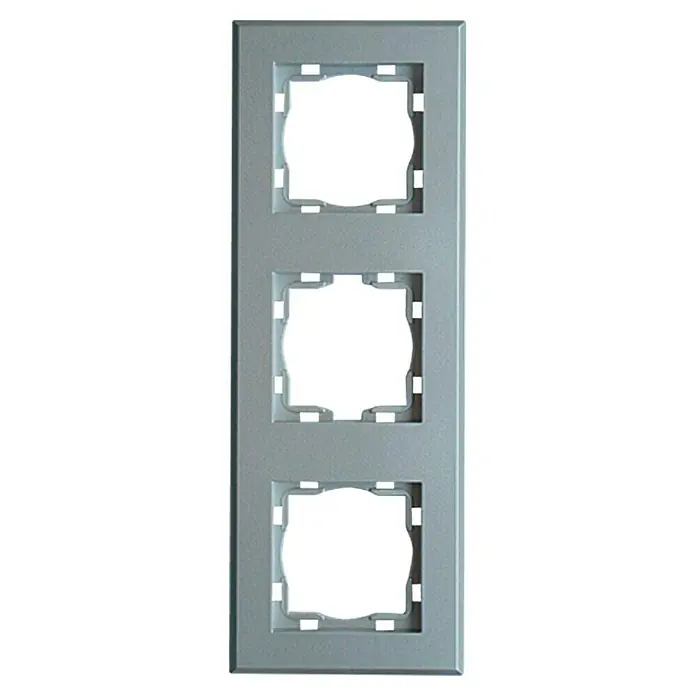 Voltomat ART Abdeckrahmen - Silber, 3-fach, Kunststoff, Unterputz