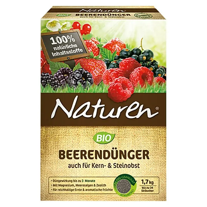Naturen Bio Beerendünger - 1,7 kg, Inhalt ausreichend für ca.: Bis zu 34 Sträucher