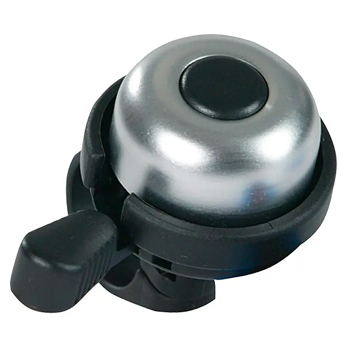 Fischer Fahrradglocke Ding-Dong - Schwarz/Silber, Schraubschelle - Ansicht von oben