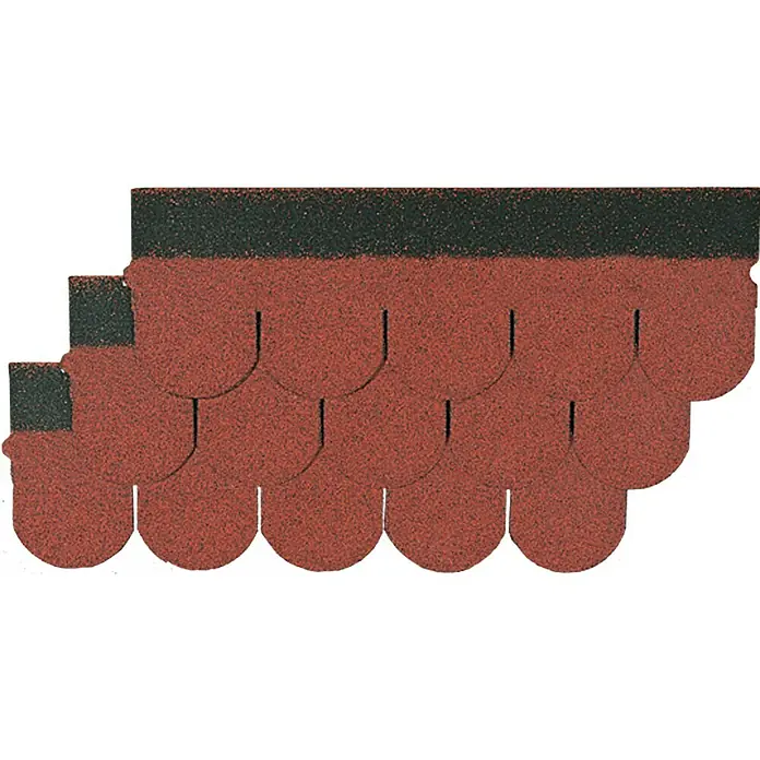 Dakshingles, beverstaartmodel - Rood, 14 st., Bitumen, 2 m² - Vooraanzicht