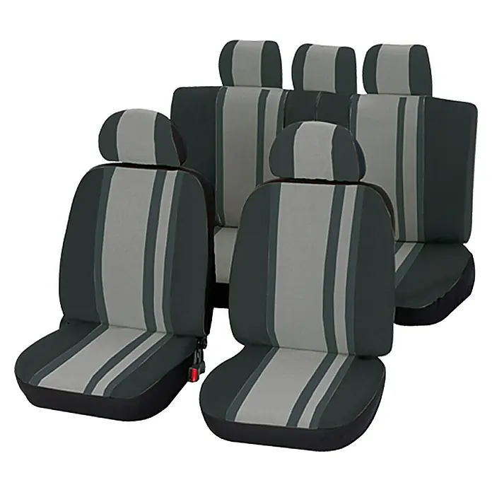 UniTEC Autositz-Bezugs-Set Newline - 14 -tlg., Schwarz/Grau, Geeignet für: PKWs - Rechte Seitenansicht