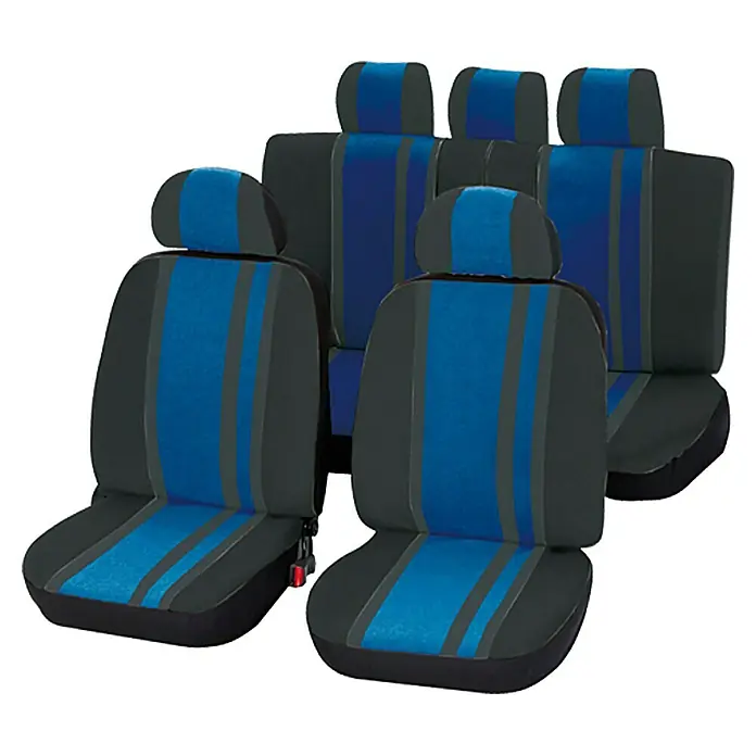 UniTEC Autositz-Bezugs-Set Newline - 14 -tlg., Schwarz/Blau, Geeignet für: PKWs - Rechte Seitenansicht