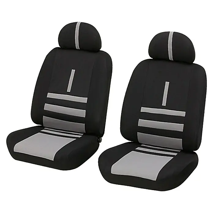 UniTEC Autositz-Bezugs-Set Twin - 6 -tlg., Schwarz/Beige, Geeignet für: PKWs - Linke Seitenansicht