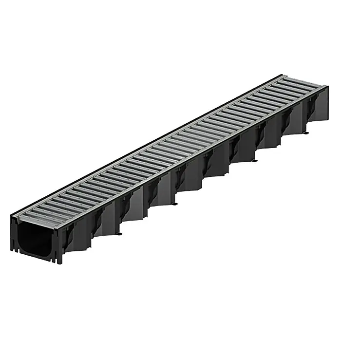 ACO Kunststoffrinne Self Hexaline - 100 x 12,5 x 7,8 cm, Schwarz