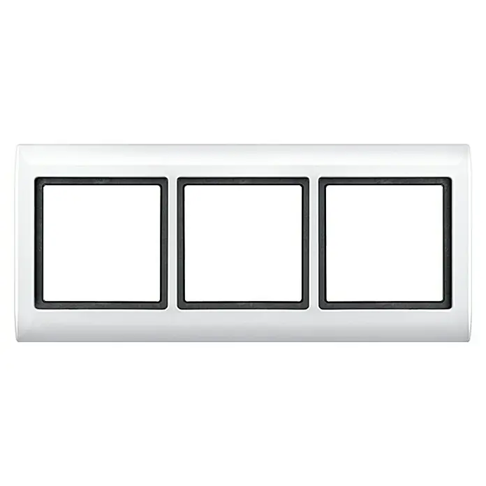 Merten Aquadesign Abdeckrahmen - Polarweiß, 3-fach, Kunststoff, Unterputz - Vorderansicht