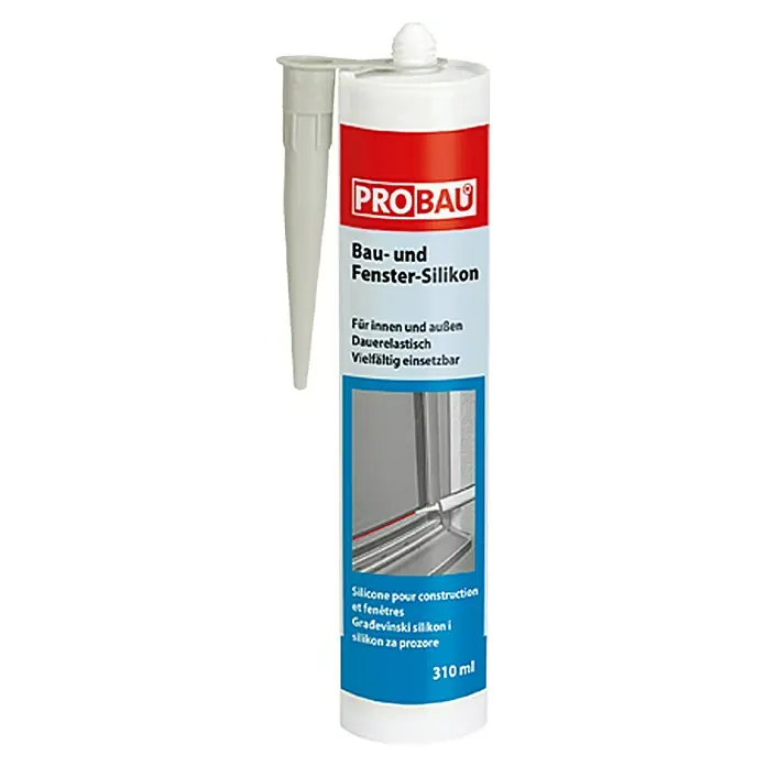 Probau Bau- & Fenstersilikon - Grau, 310 ml - Vorderansicht