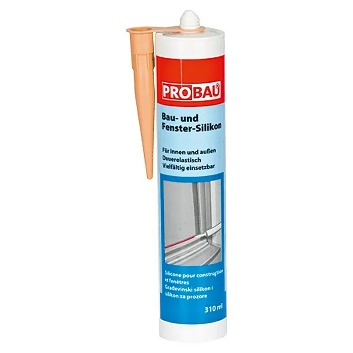 Probau Bau- & Fenstersilikon - Eiche Dunkel, 310 ml - Vorderansicht