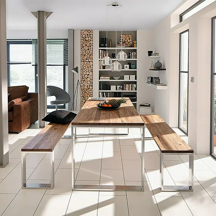 Noblewood Pur Iternal Noga stola - 350 x 80 x 422 mm, Srebrne boje, 2 Kom.