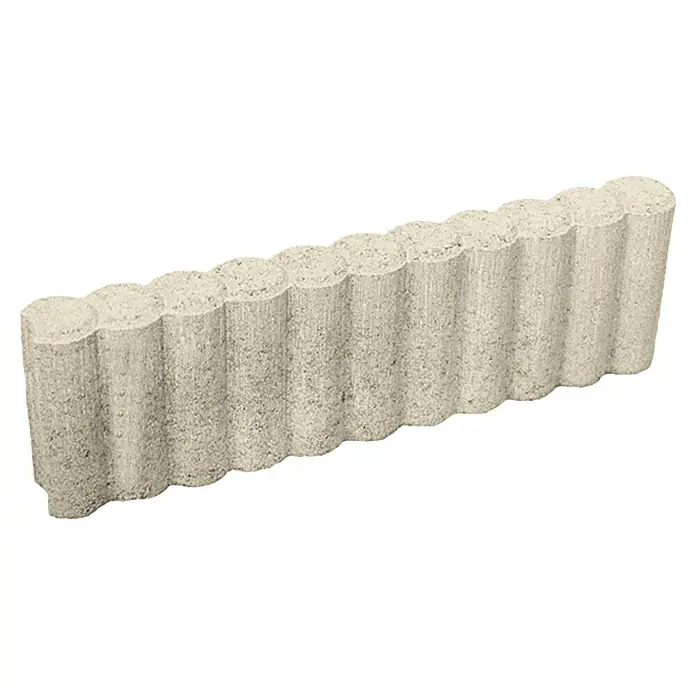 Palisaden-Randstein - 50 x 6 x 15 cm, Weiß, Beton