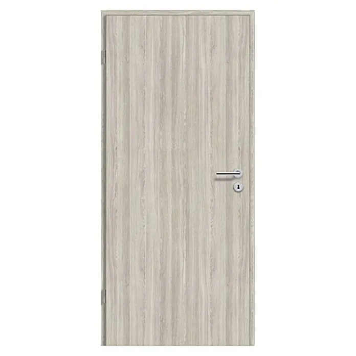 GetaDoor Lamineo Zimmertür GLN 38 - 735 x 1.985 mm, DIN Anschlag: Links, Eiche Silber, Mittellage: Röhrenspan - Vorderansicht