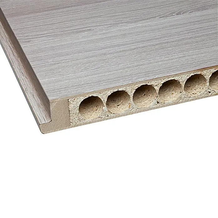 GetaDoor Lamineo Zimmertür GLN 38 - 860 x 1.985 mm, DIN Anschlag: Rechts, Eiche Silber, Mittellage: Röhrenspan