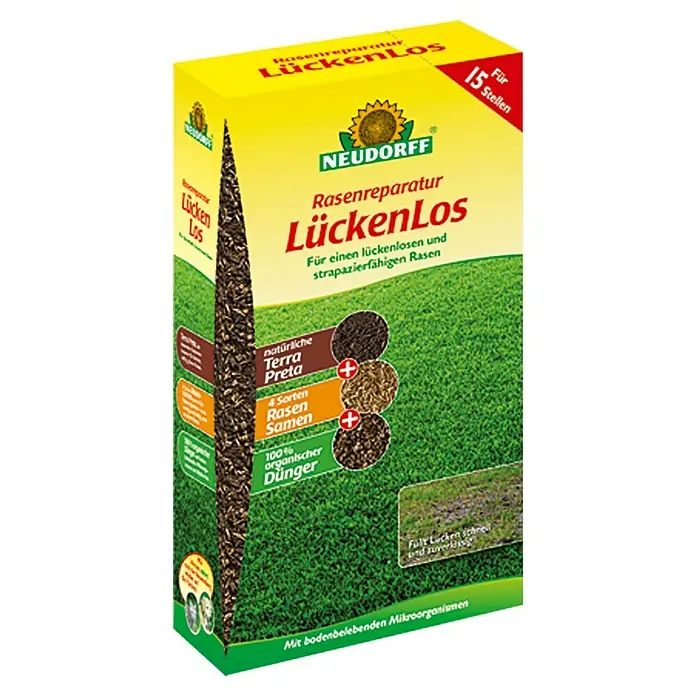 Neudorff Rasen-Reparatur LückenLos - 1,2 kg, 3 m² - Linke Seitenansicht