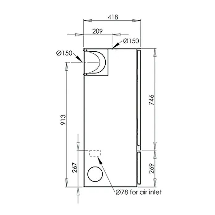 Aduro Dauerbrandofen 12 - 6 kW, Raumheizvermögen: 334 m³, Schwarz - Detailaufnahme