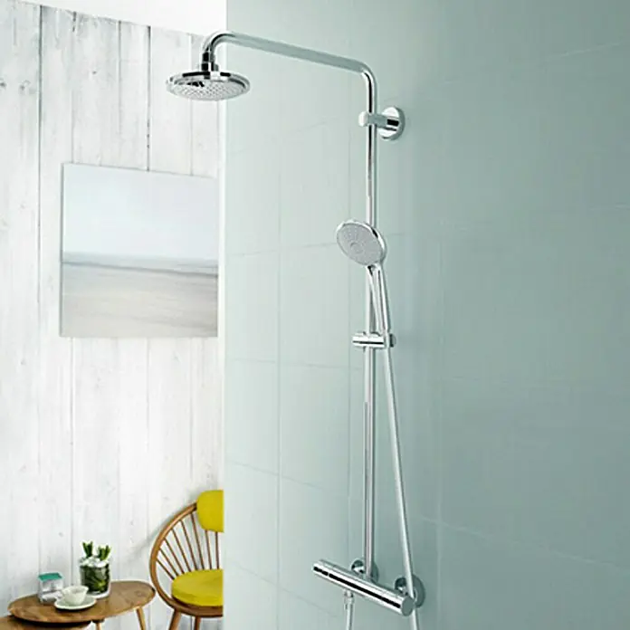 Grohe Sustav tuš garniture Euphoria - Razmak provrta: 101,1 cm, Broj vrsta mlaza: 3 Kom., Krom - Pogled sprijeda