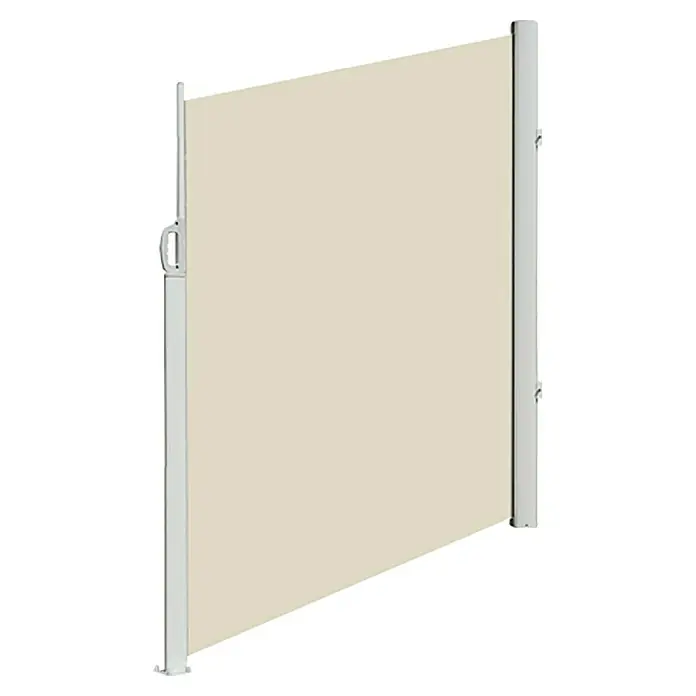 Sunfun Mobile Seitenmarkise - Beige/Weiß, Silber, 6 x 1,6 m