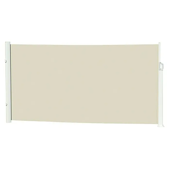 Sunfun Mobile Seitenmarkise - Beige/Weiß, Silber, 6 x 1,6 m