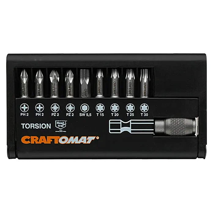 Craftomat Komplet bit nastavaka Stainless - 10 -dij., Plemeniti čelik