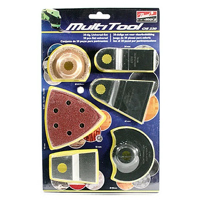 Multifunktionswerkzeug-Zubehör Set 2 Universal - 20 -tlg., Passend für: Multitool 220 - Vorderansicht
