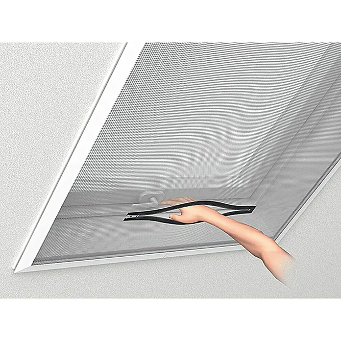 Easy Life Sonnen-& Insektenschutz-Fenster - Farbe Rahmen: Weiß, Farbe Gewebe: Anthrazit - Vorderansicht