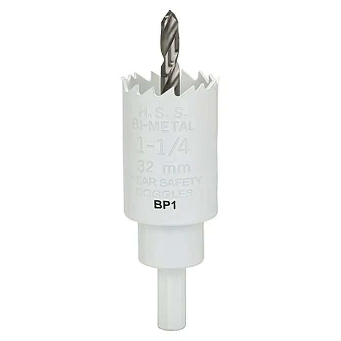 Craftomat Kruna za bušenje rupa u drvu - 32 mm, HSS bimetal, Promjer brtve: 10 mm HEX - Pogled sprijeda