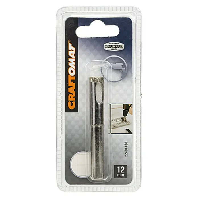 Craftomat Dijamantno svrdlo za mokro bušenje Keramik - 12 mm, Promjer brtve: 10 mm - Pogled sprijeda