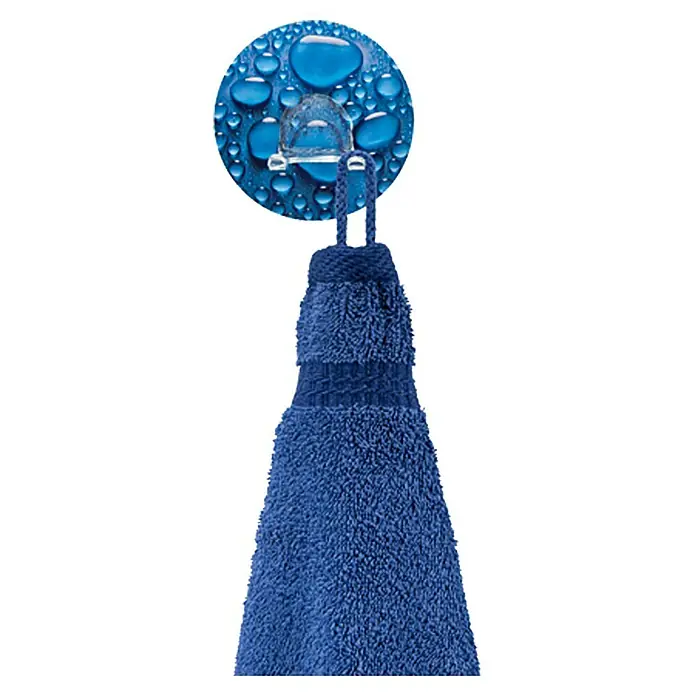 Wenko Gancho para pared Static-Loc Uno - Aqua, Con adherencia estática - Producto en uso