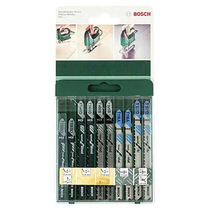 Bosch Stichsägeblatt-Set - 10 -tlg., Kurvenschnitte - Vorderansicht