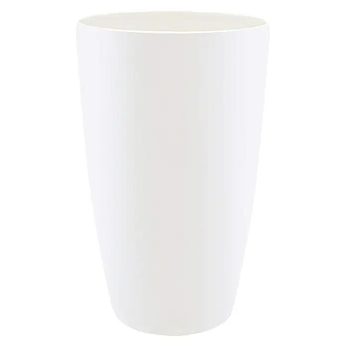 Bullstar Okrugla tegla za biljke Round High - Vanjska dimenzija (ø x V): 27 x 44 cm, Bijele boje, Plastika, Sjaj - Pogled sprijeda